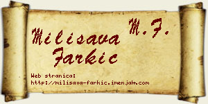 Milisava Farkić vizit kartica